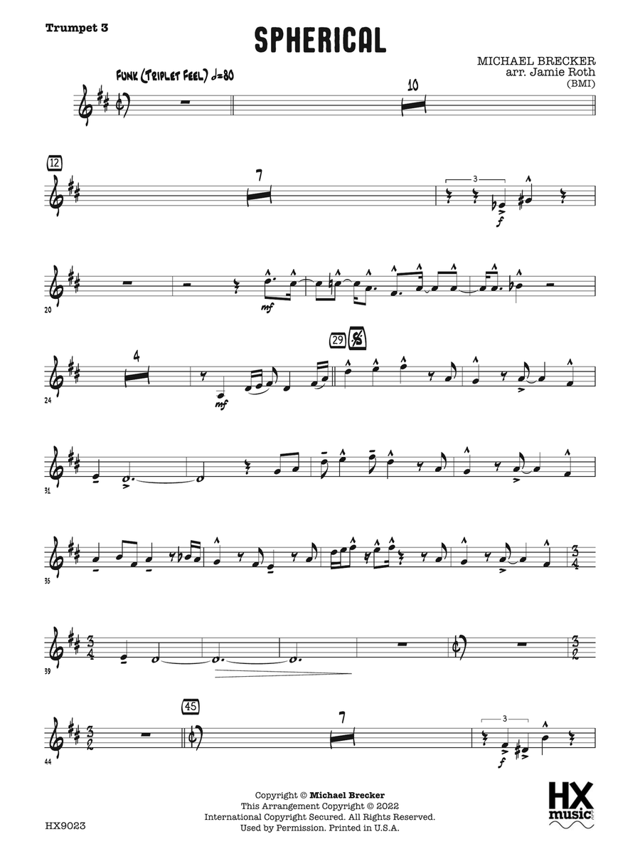 Spherical: B-flat Trumpet 3 B-Flat Trumpet scores gallery preview page 1