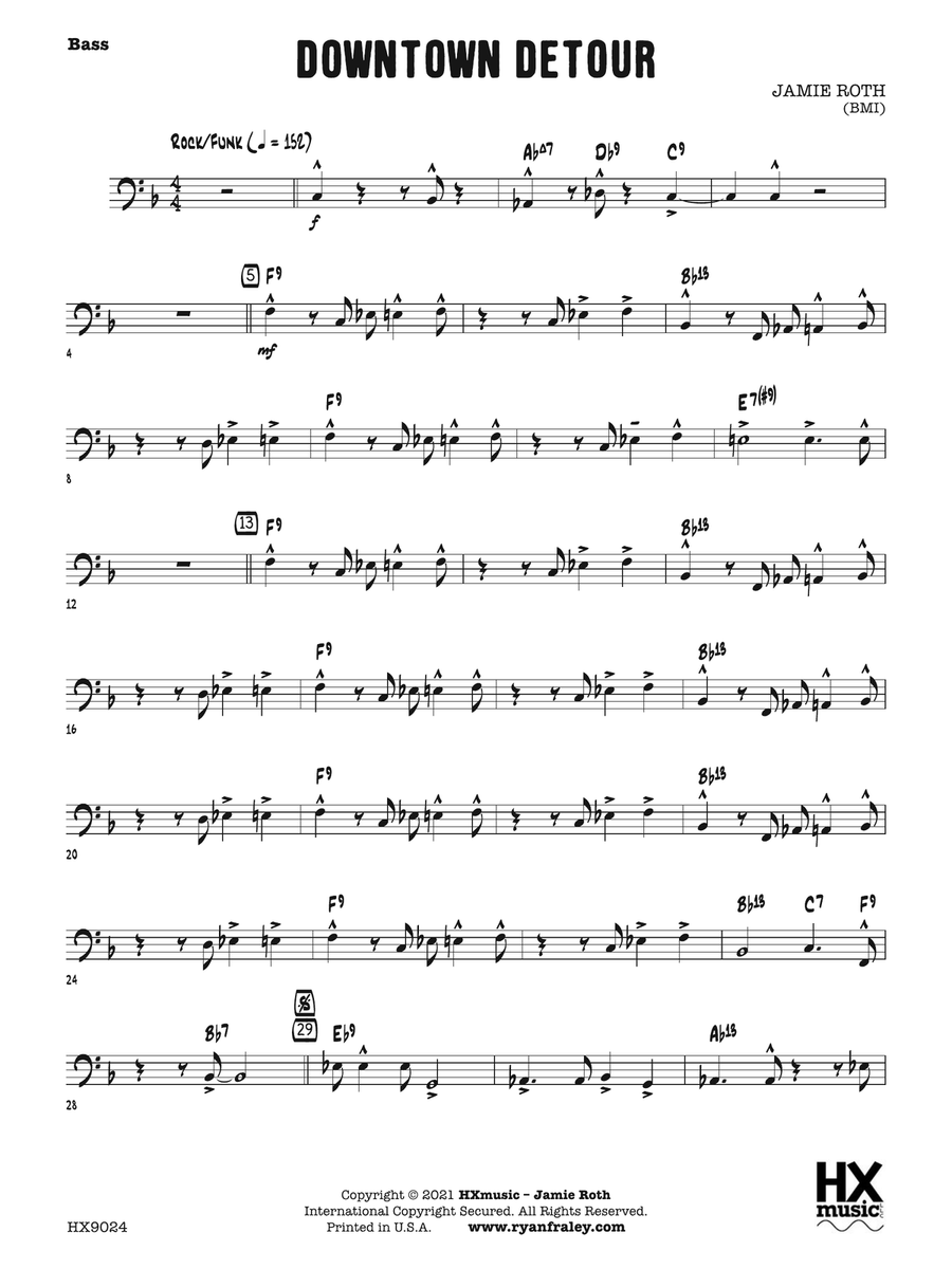 Downtown Detour: Bass Downtown Detour: Bass Part scores gallery preview page 1