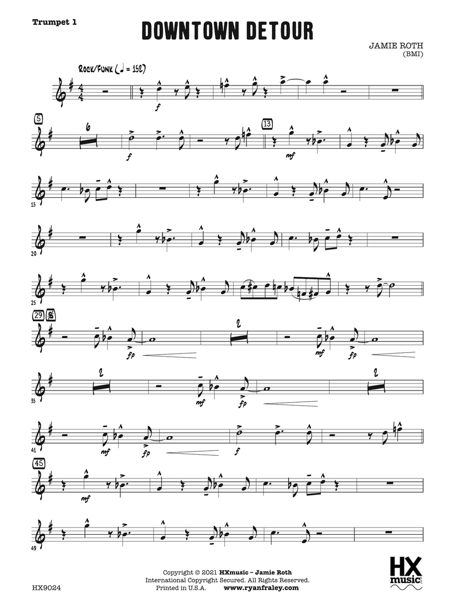 Downtown Detour: B-flat Trumpet 1 B-Flat Trumpet scores gallery preview page 1