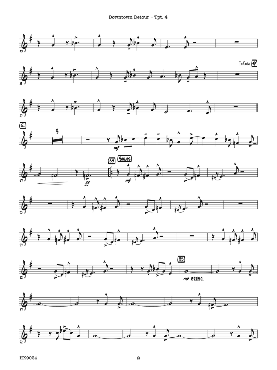 Downtown Detour: B-flat Trumpet 4 B-Flat Trumpet scores gallery preview page 2