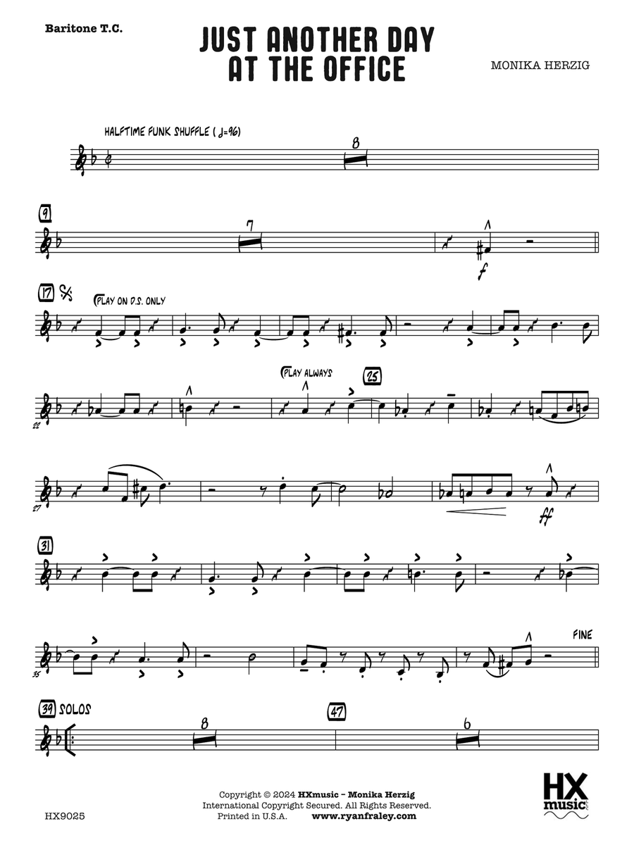 Just Another Day at the Office: B-flat Baritone T.C. Baritone Horn TC scores gallery preview page 1