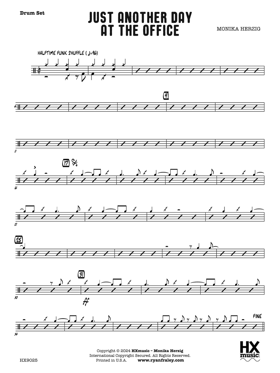 Just Another Day at the Office: Drum Setet Drum Set scores gallery preview page 1