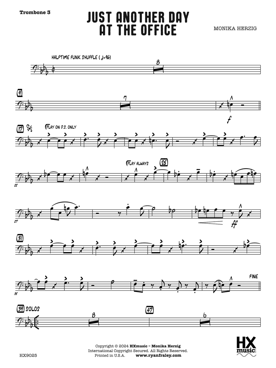 Just Another Day at the Office: Trombone 3 Trombone scores gallery preview page 1
