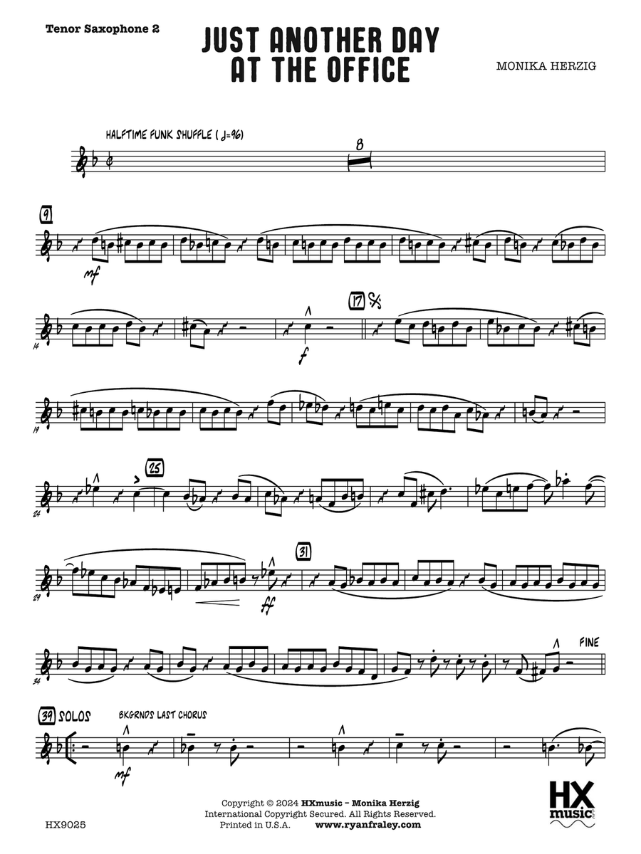 Just Another Day at the Office: B-flat Tenor Saxophone 2 Tenor Saxophone scores gallery preview page 1