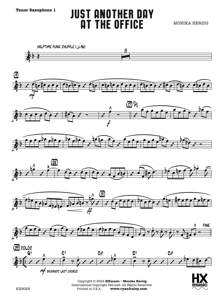 Just Another Day at the Office: B-flat Tenor Saxophone 1 Tenor Saxophone scores gallery preview page 1