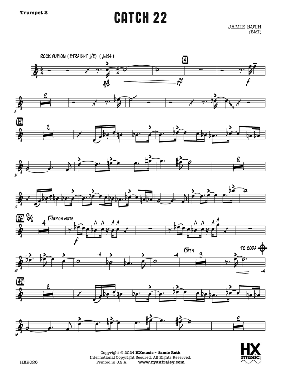 Catch 22: B-flat Trumpet 2 B-Flat Trumpet scores gallery preview page 1