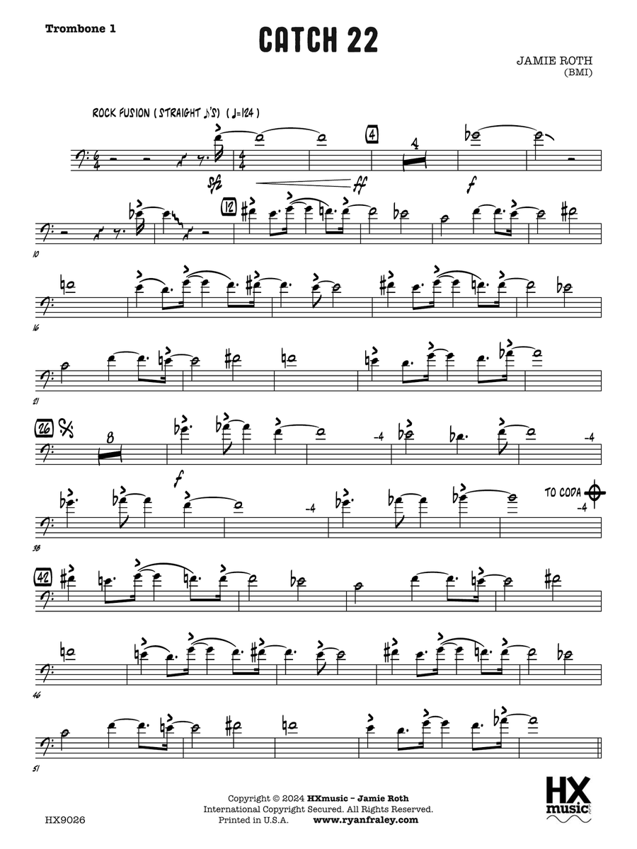 Catch 22: Trombone 1 Trombone scores gallery preview page 1