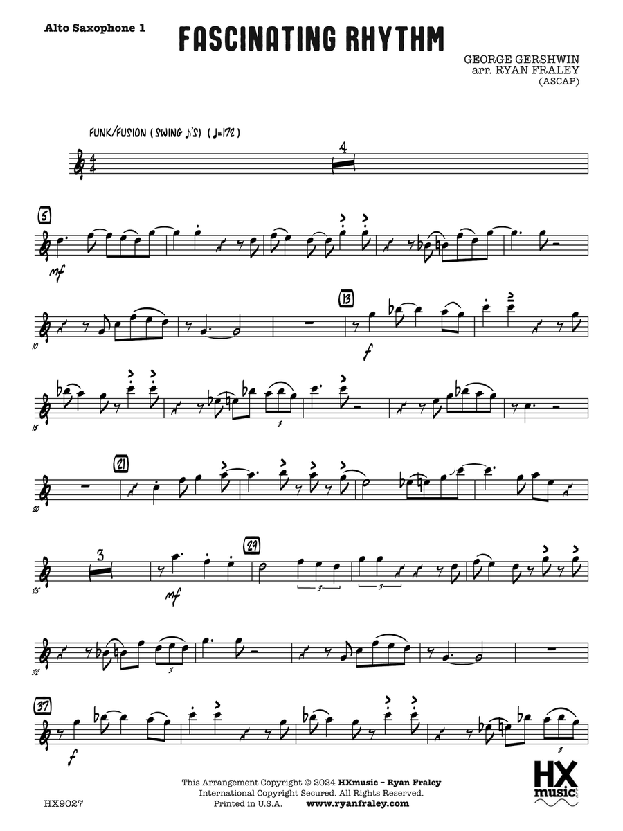 Fascinating Rhythm: E-flat Alto Saxophone 1 Alto Saxophone scores gallery preview page 1