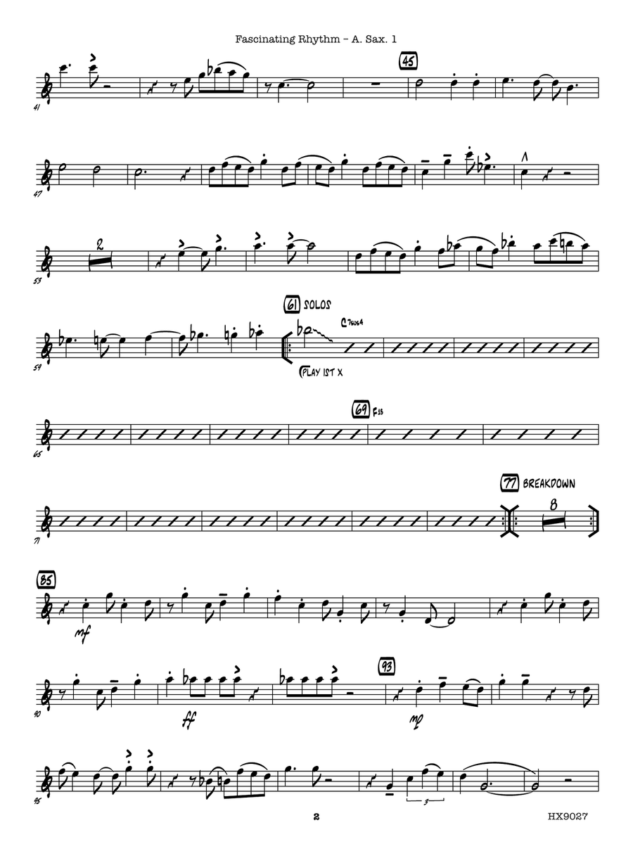 Fascinating Rhythm: E-flat Alto Saxophone 1 Alto Saxophone scores gallery preview page 2