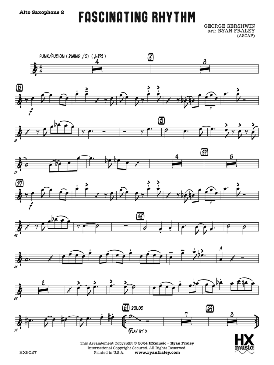 Fascinating Rhythm: E-flat Alto Saxophone 2 Alto Saxophone scores gallery preview page 1