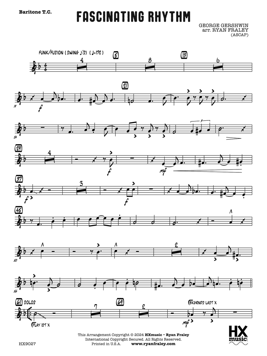 Fascinating Rhythm: B-flat Baritone T.C. Baritone Horn TC scores gallery preview page 1