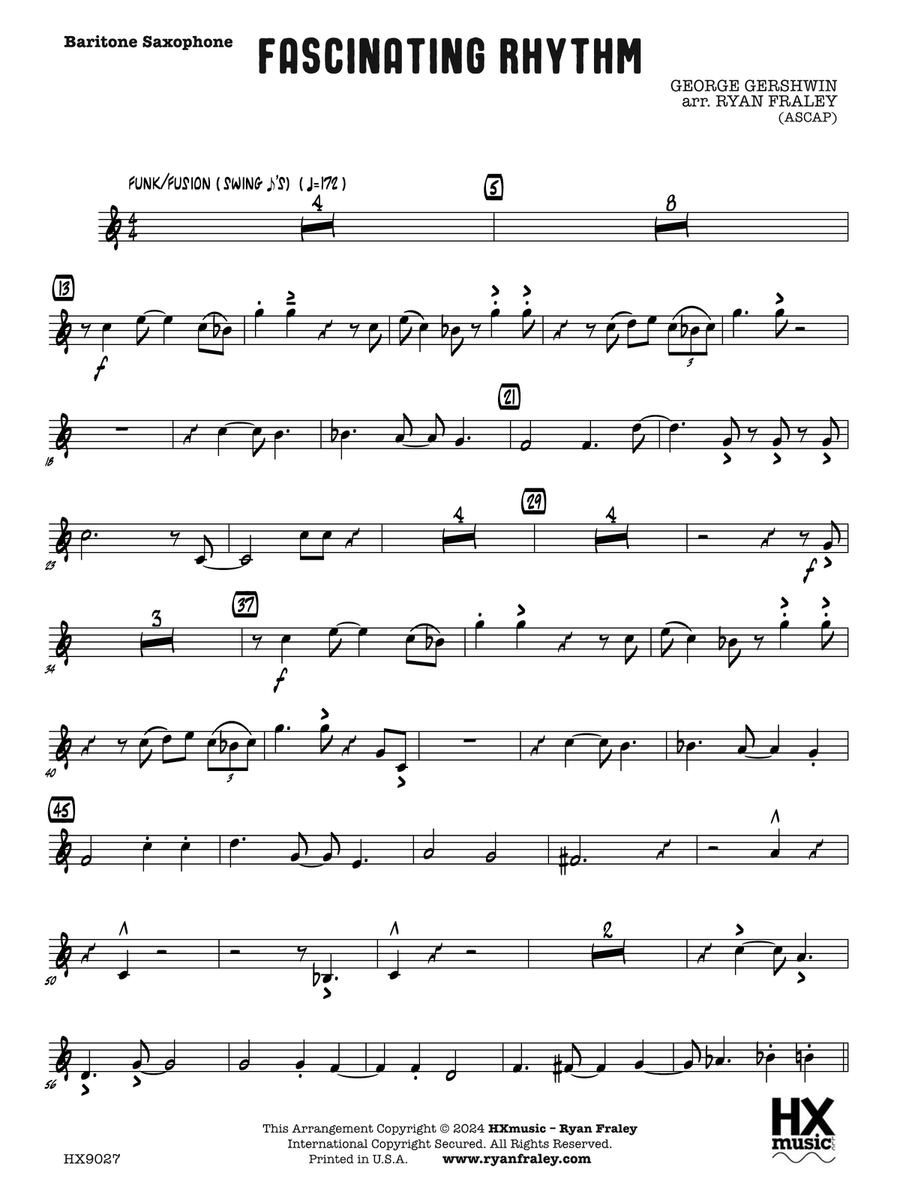 Fascinating Rhythm: E-flat Baritone Saxophone Baritone Saxophone scores gallery preview page 1