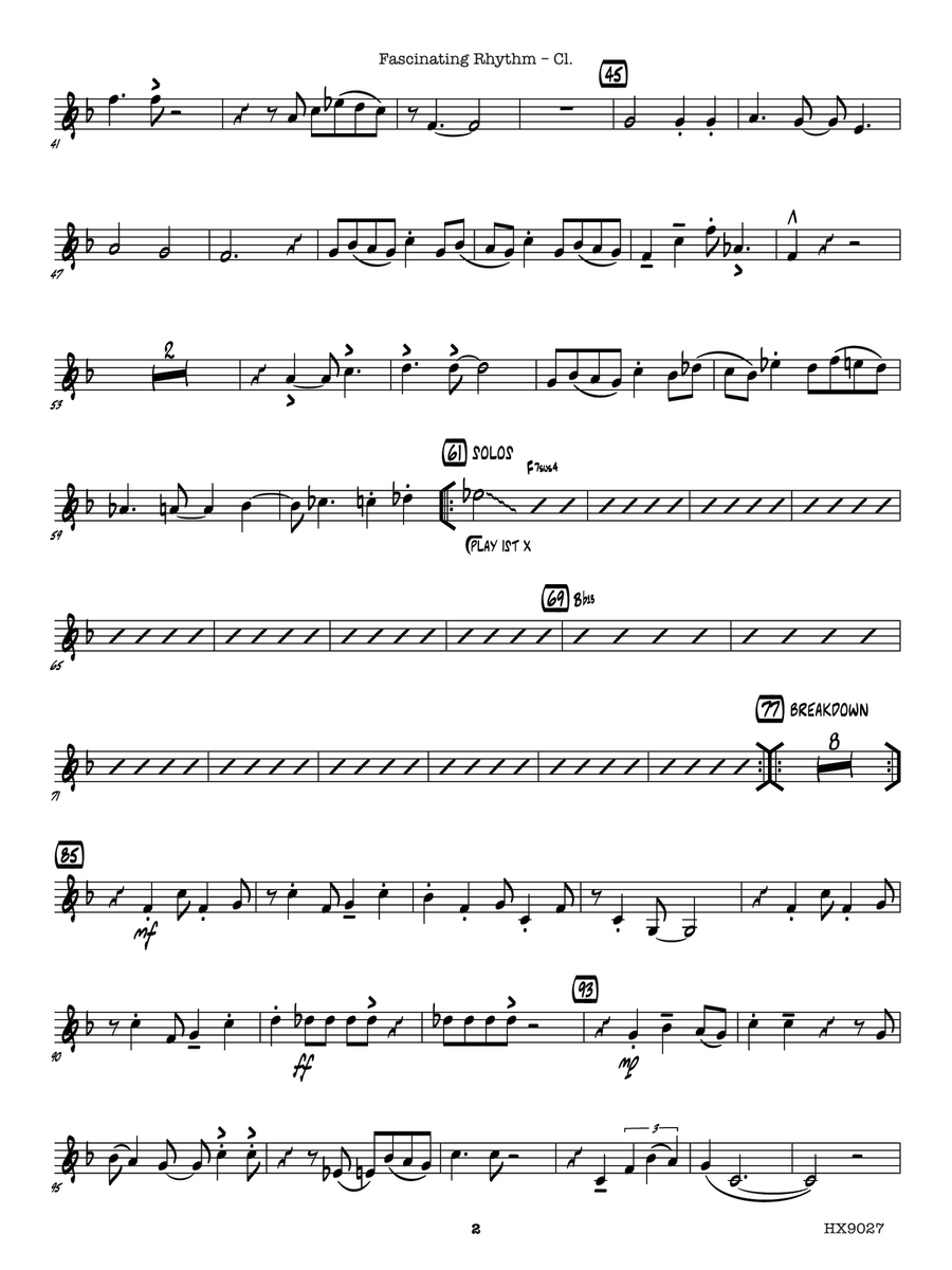 Fascinating Rhythm: B-flat Clarinet B-Flat Clarinet scores gallery preview page 2