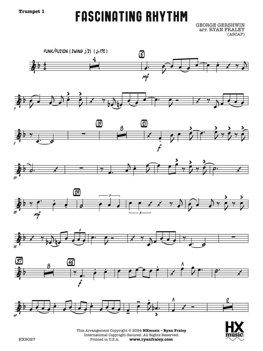 Fascinating Rhythm: B-flat Trumpet 1 B-Flat Trumpet scores gallery preview page 1