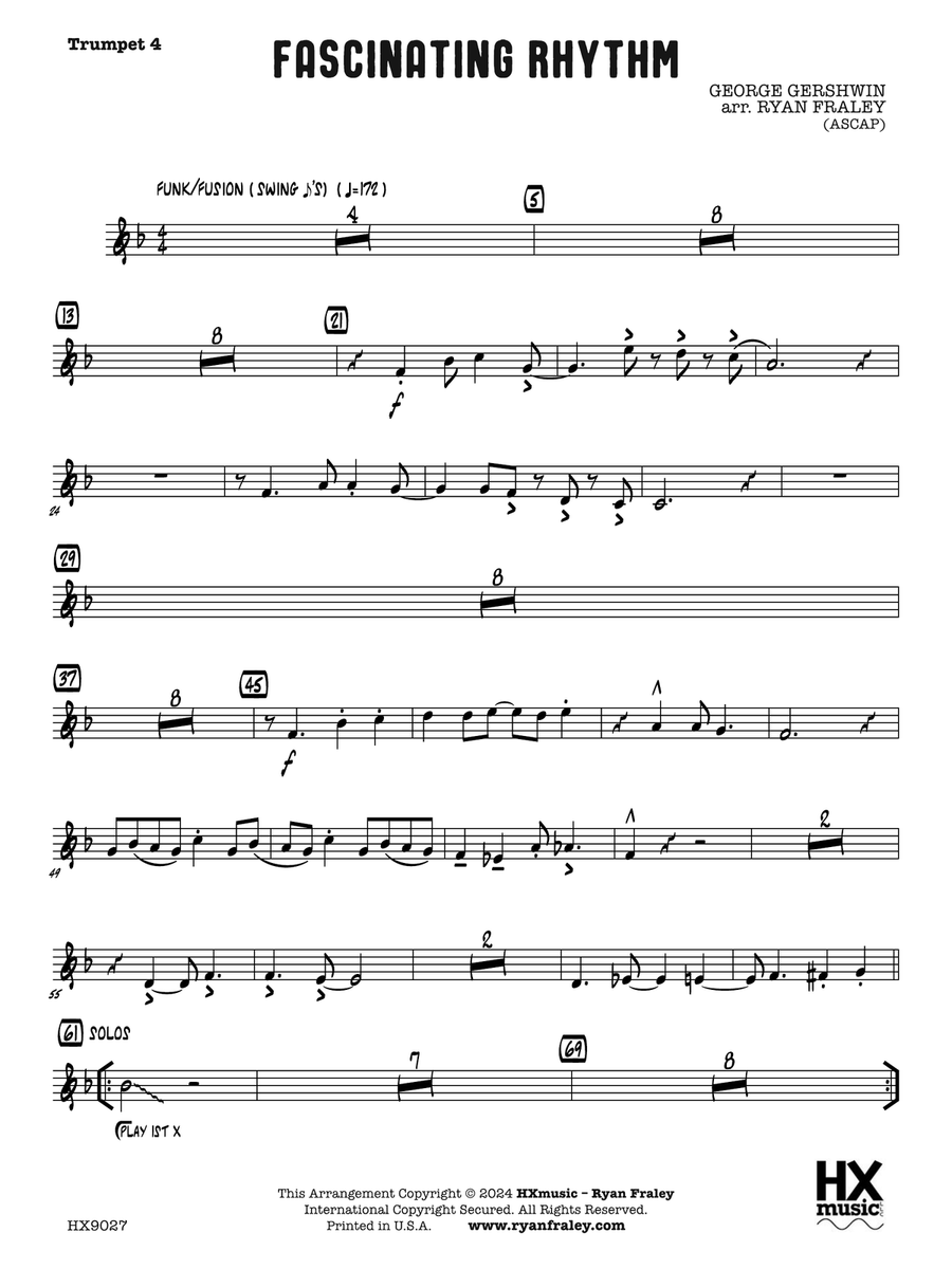 Fascinating Rhythm: B-flat Trumpet 4 B-Flat Trumpet scores gallery preview page 1