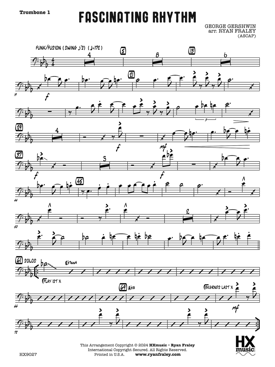Fascinating Rhythm: Trombone 1 Trombone scores gallery preview page 1