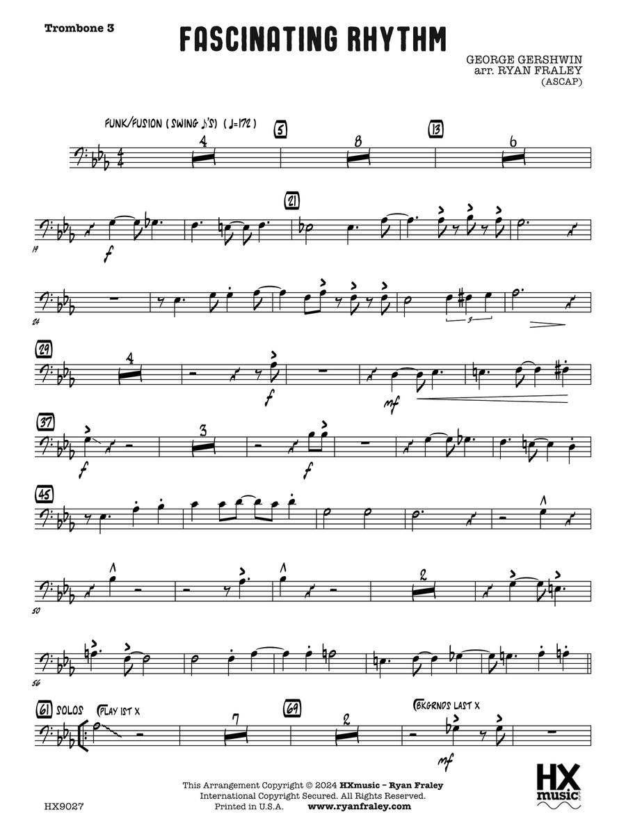 Fascinating Rhythm: Trombone 3 Trombone scores gallery preview page 1
