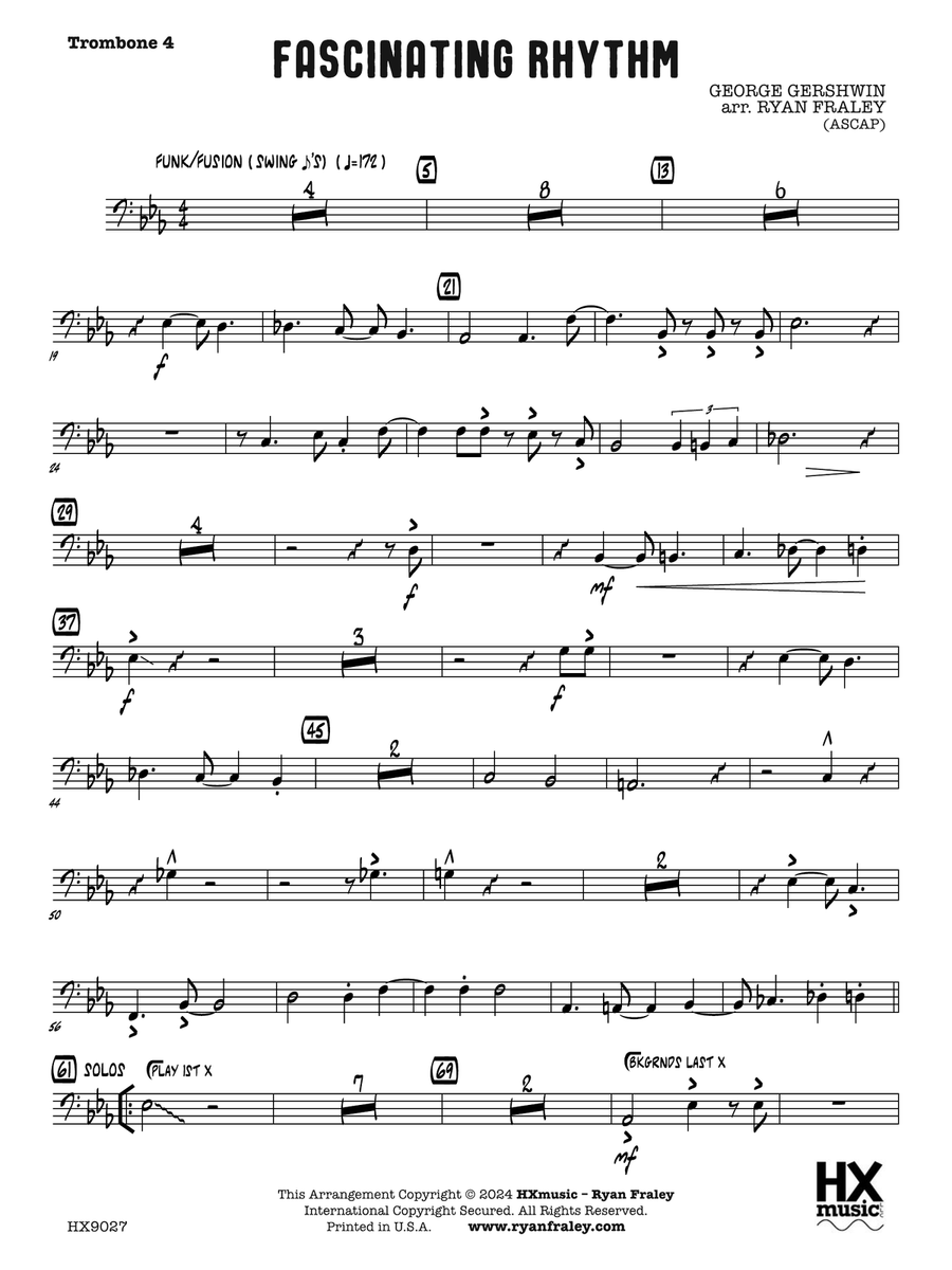 Fascinating Rhythm: Trombone 4 Trombone scores gallery preview page 1