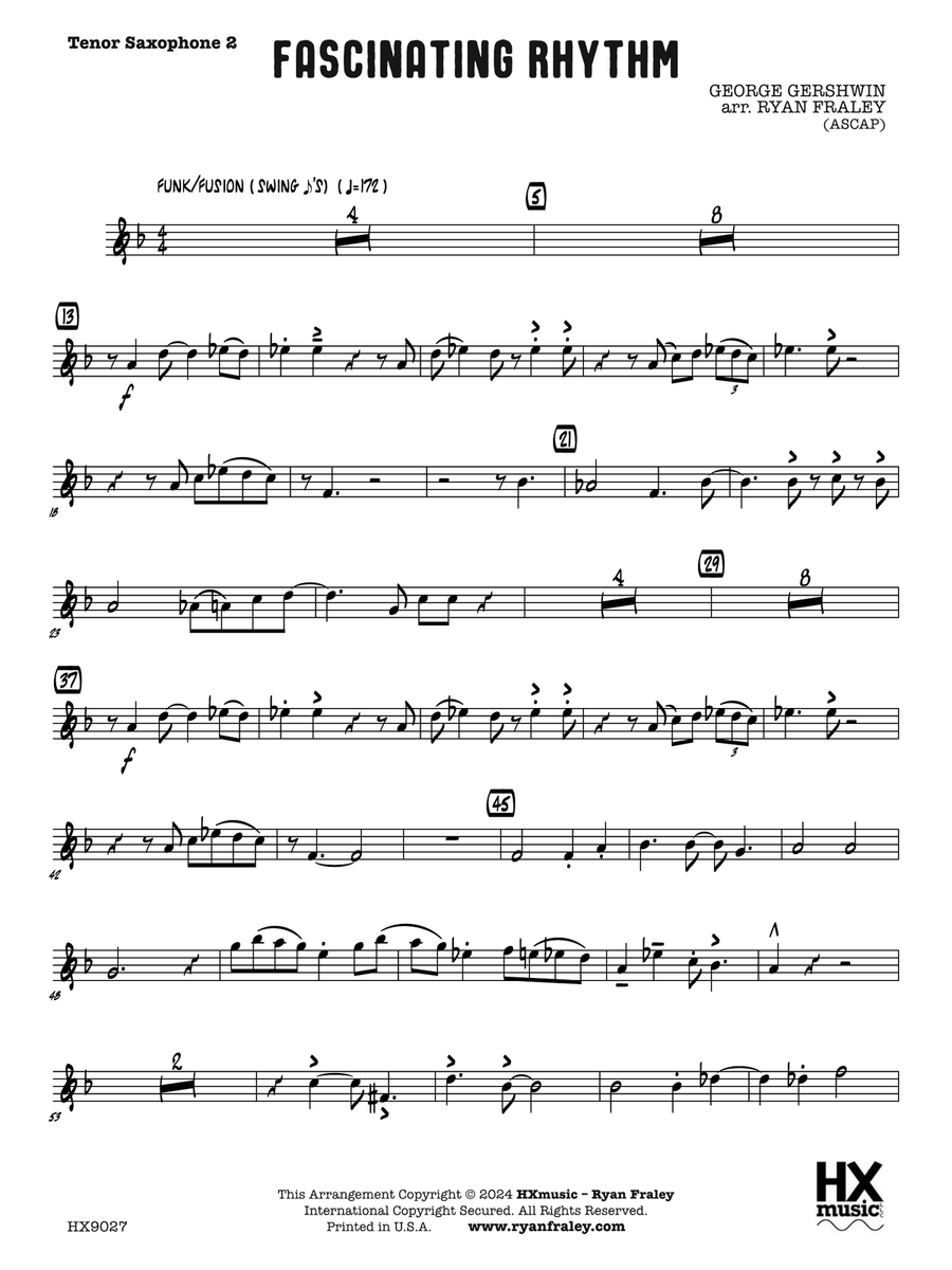 Fascinating Rhythm: B-flat Tenor Saxophone 2 Tenor Saxophone scores gallery preview page 1