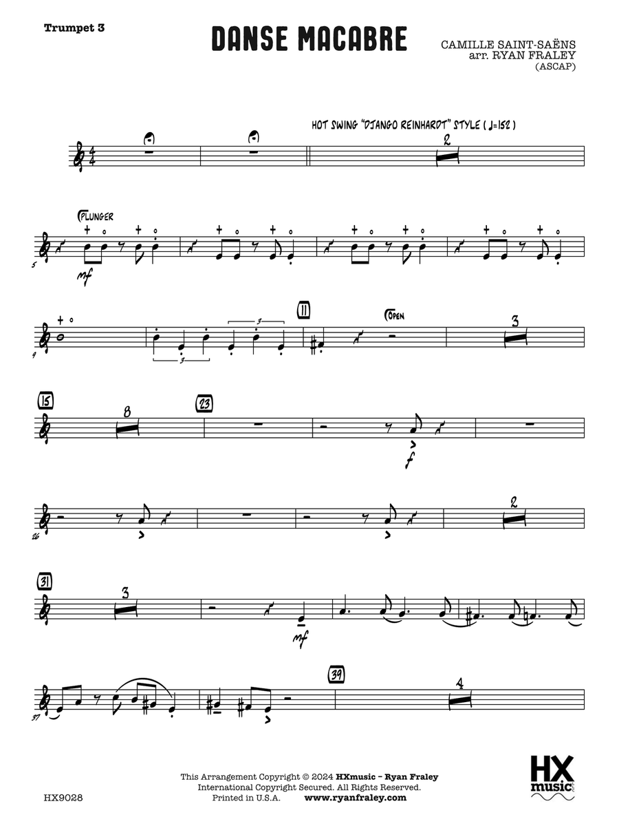 Danse Macabre: B-flat Trumpet 3 B-Flat Trumpet scores gallery preview page 1