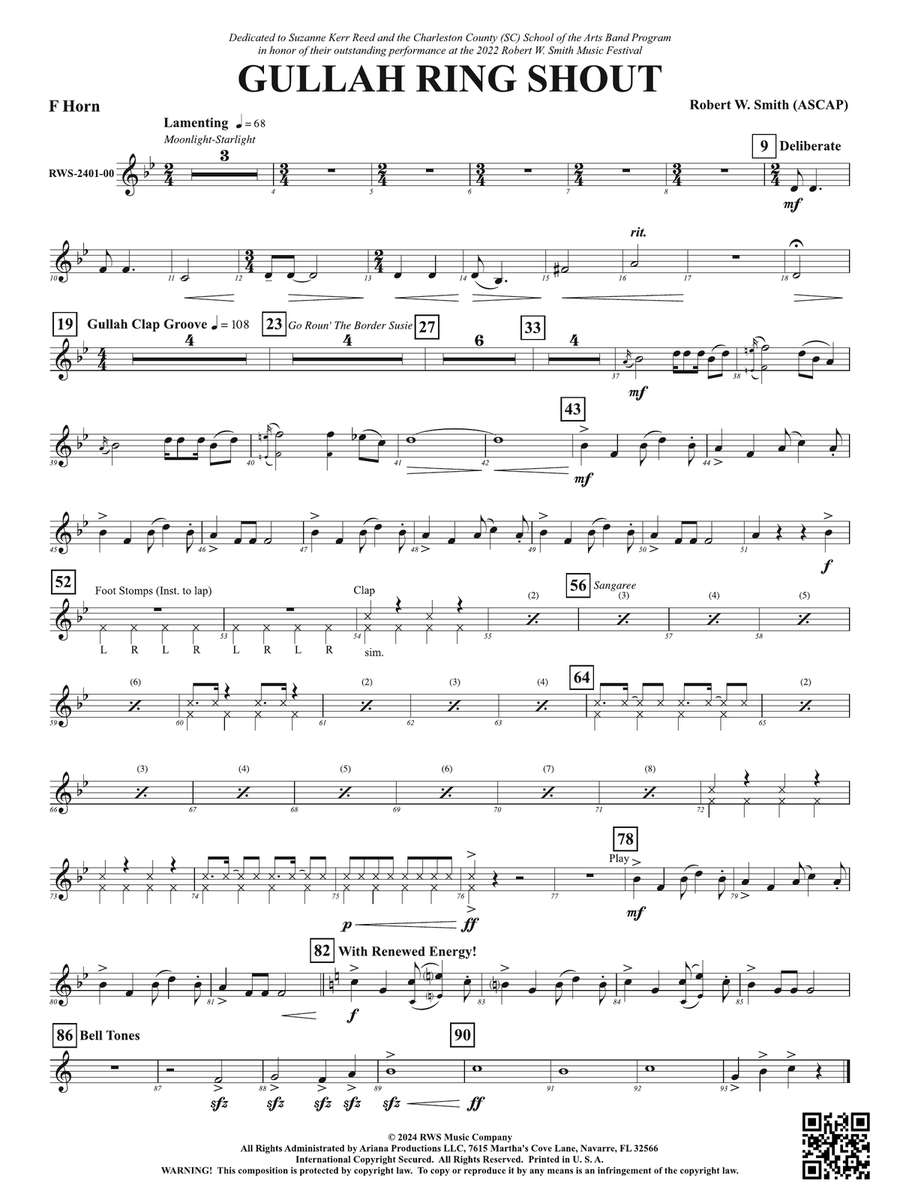 Gullah Ring Shout: 1st F Horn Horn scores gallery preview page 1