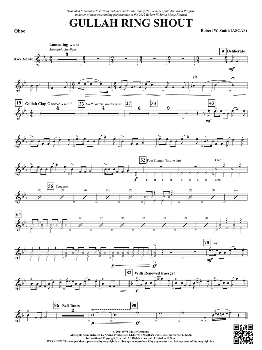 Gullah Ring Shout: Oboe Gullah Ring Shout: Oboe Oboe scores gallery preview page 1