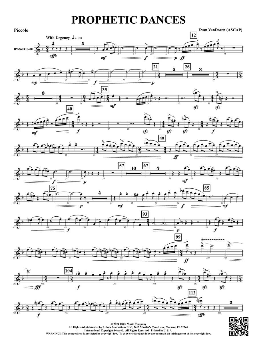 Prophetic Dances: Piccolo Piccolo scores gallery preview page 1