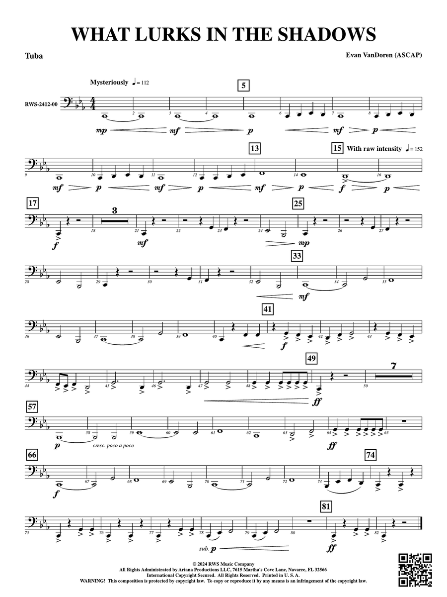 What Lurks in the Shadows: Tuba Tuba scores gallery preview page 1