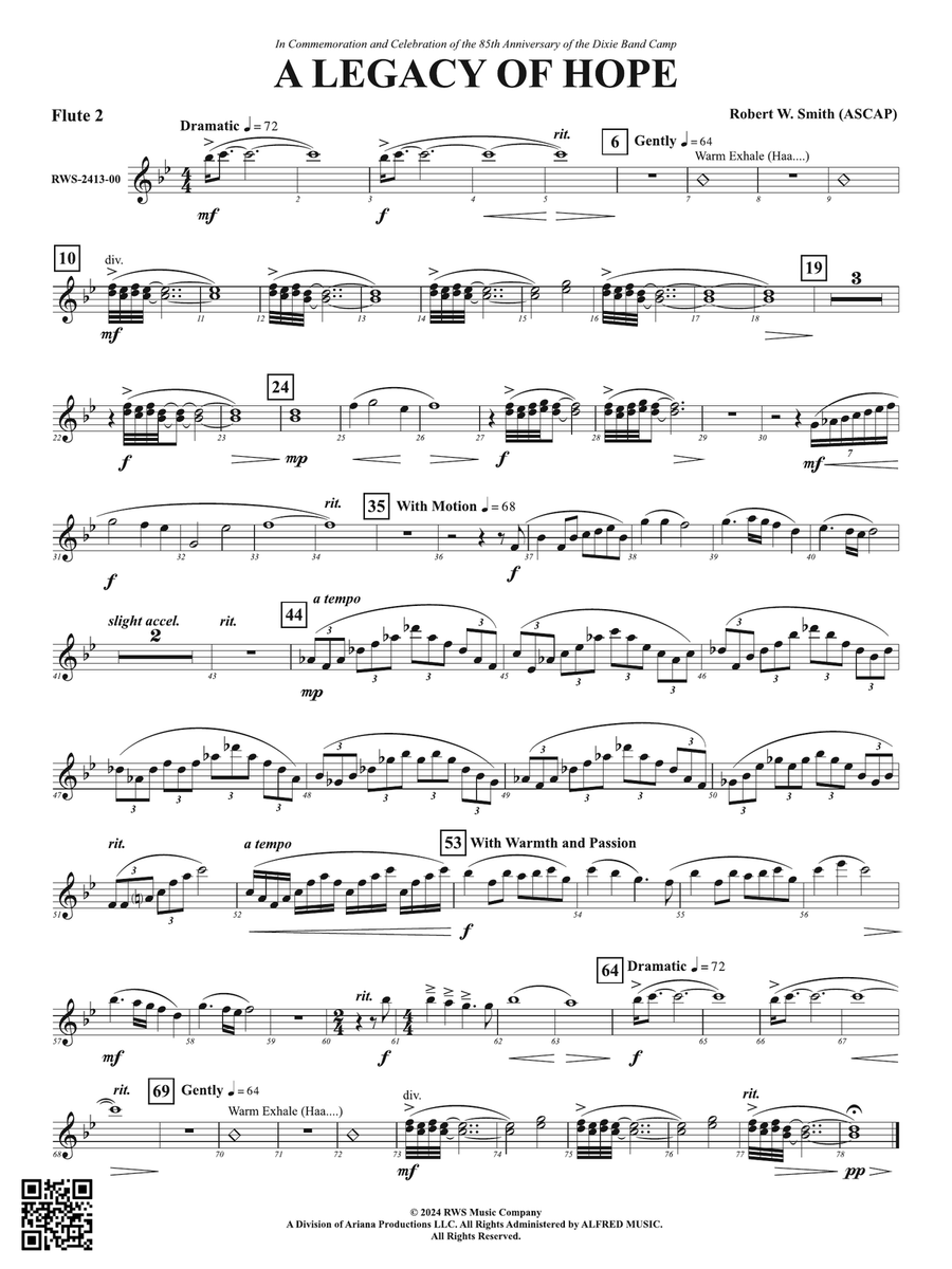 A Legacy of Hope: 2nd Flute Flute scores gallery preview page 1