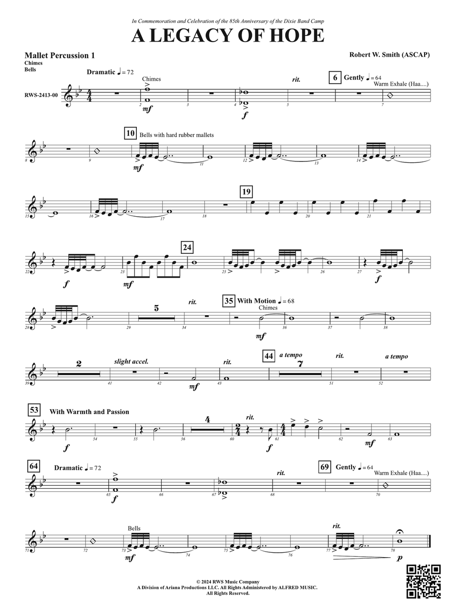 A Legacy of Hope: 1st Mallet Percussion Percussion scores gallery preview page 1