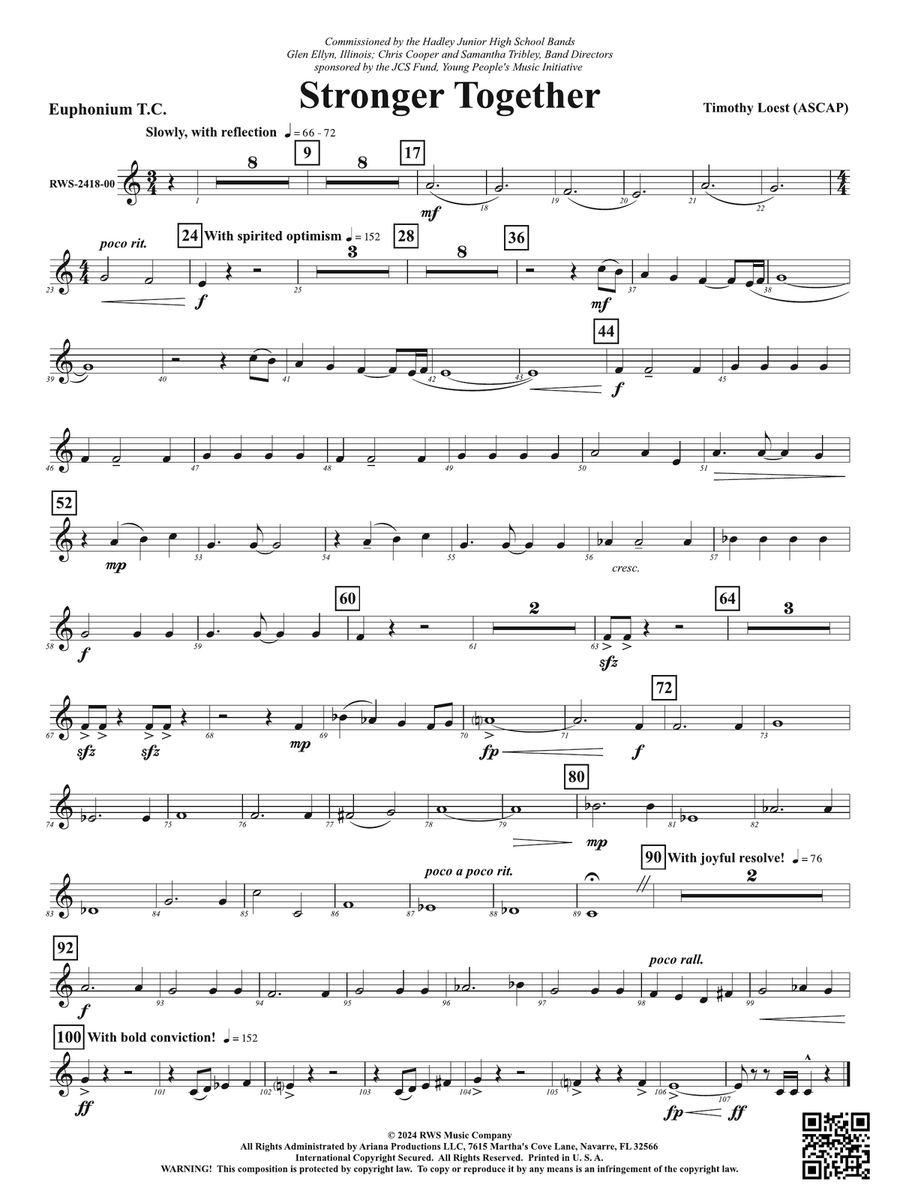 Stronger Together: Baritone T.C. Baritone Horn TC scores gallery preview page 1