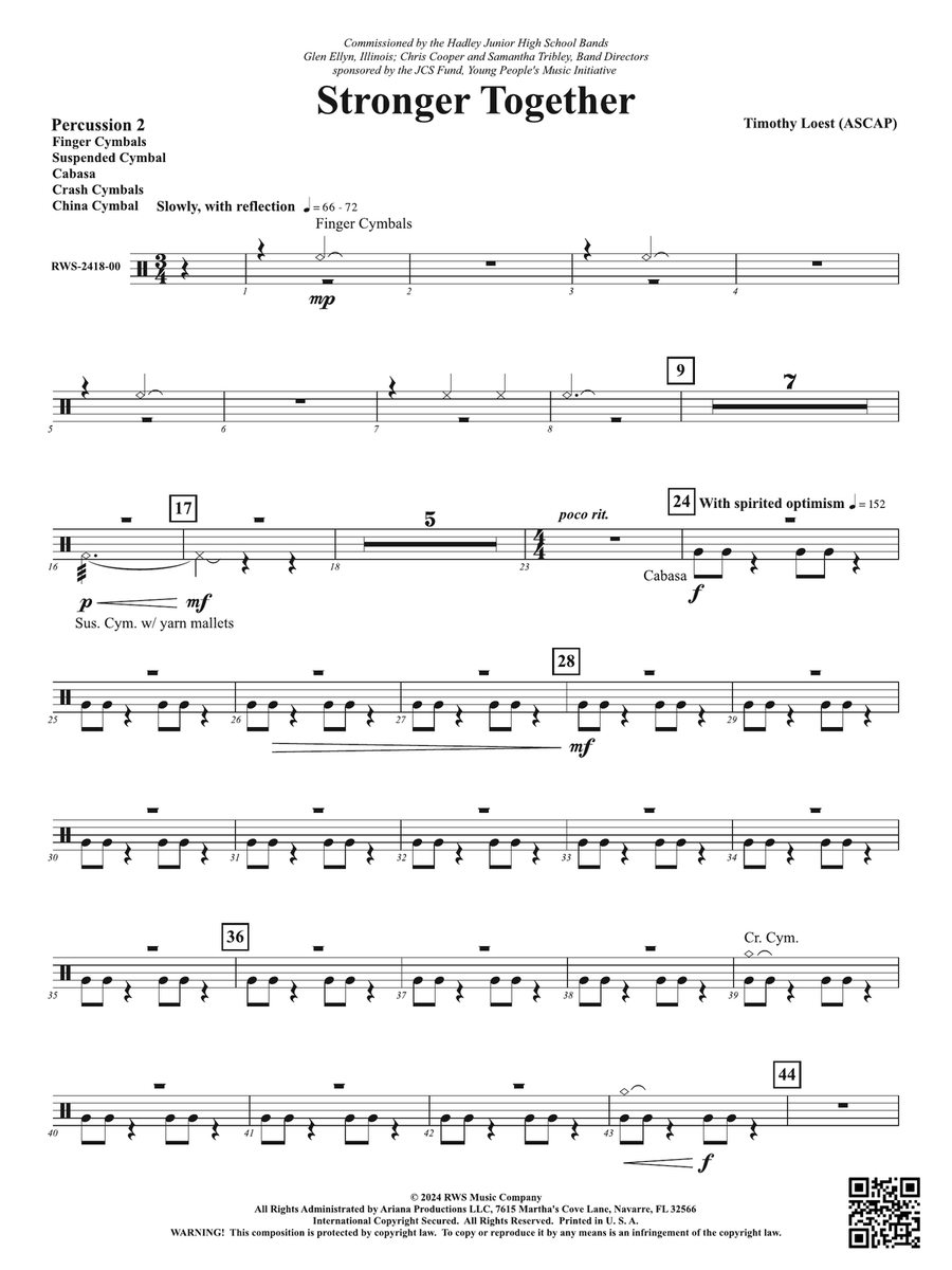 Stronger Together: 2nd Percussion Percussion scores gallery preview page 1