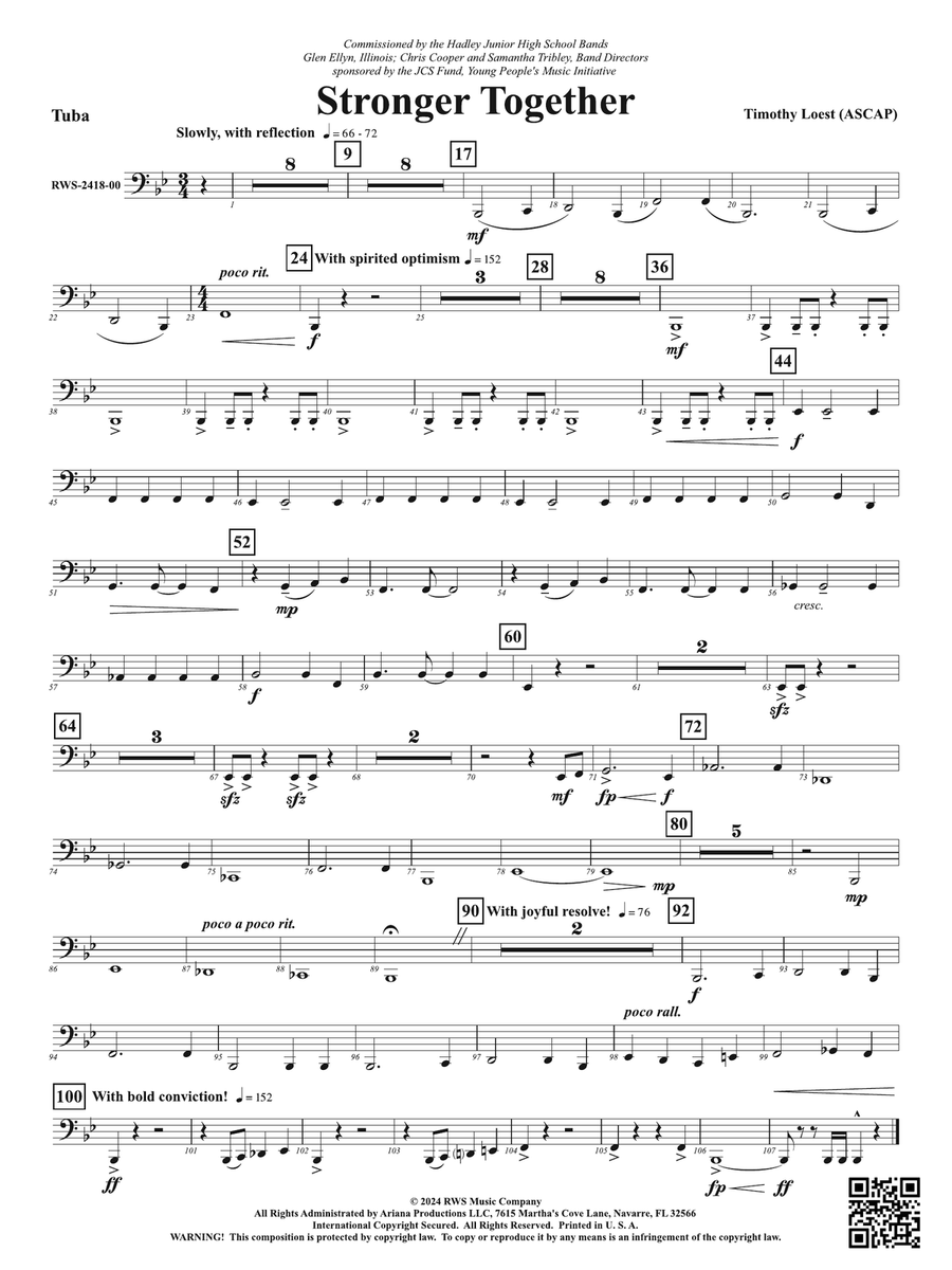 Stronger Together: Tuba Stronger Together: Tuba Tuba scores gallery preview page 1