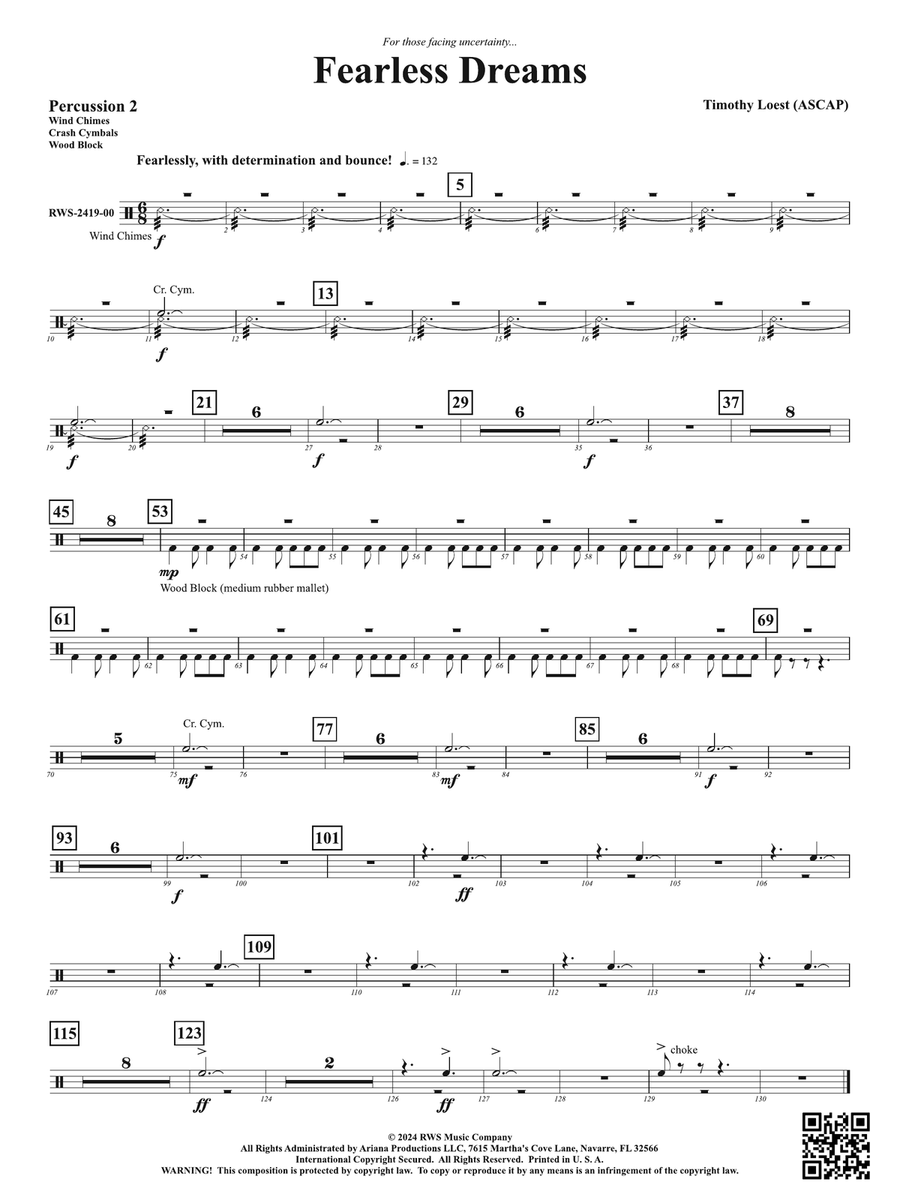 Fearless Dreams: 2nd Percussion Percussion scores gallery preview page 1