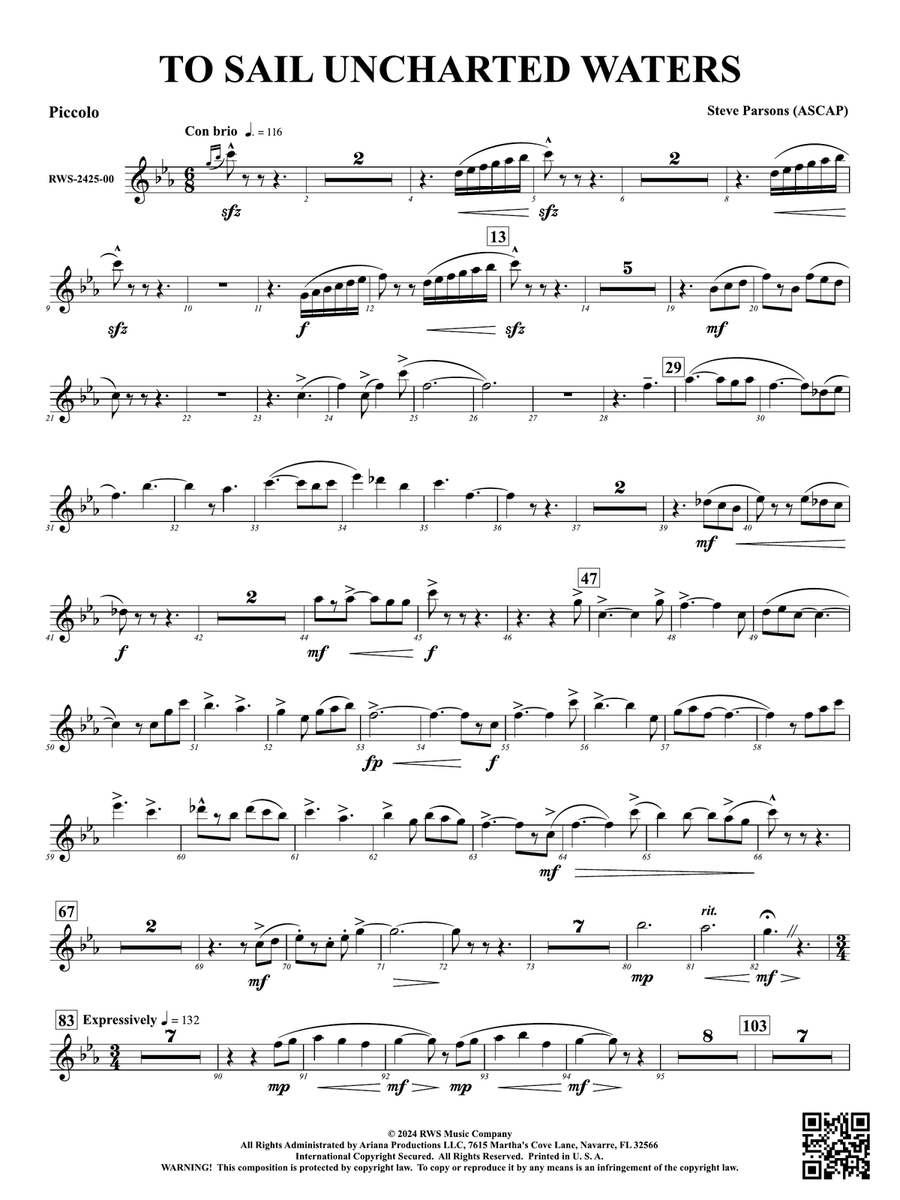 To Sail Uncharted Waters: Piccolo Piccolo scores gallery preview page 1