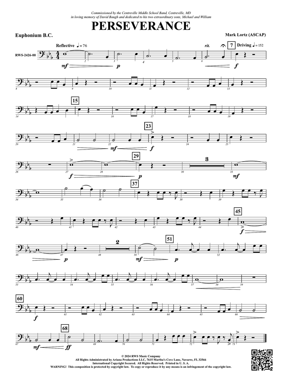 Perseverance: Baritone B.C. Baritone Horn BC scores gallery preview page 1