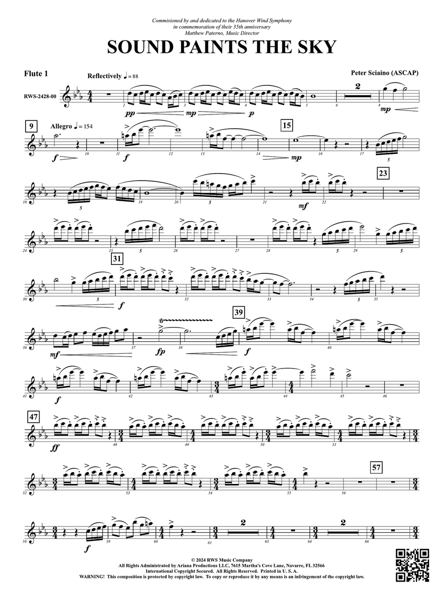 Sound Paints the Sky: 1st Flute Flute scores gallery preview page 1