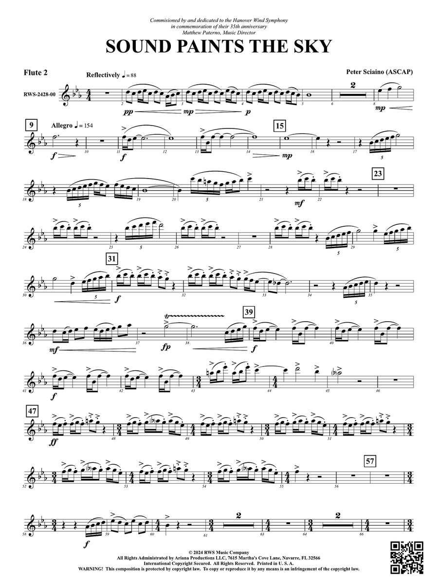 Sound Paints the Sky: 2nd Flute Flute scores gallery preview page 1