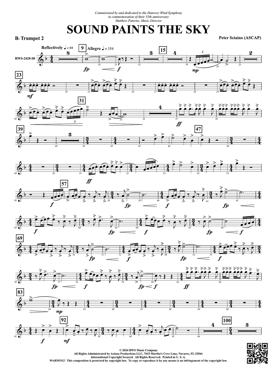 Sound Paints the Sky: 2nd B-flat Trumpet B-Flat Trumpet scores gallery preview page 1