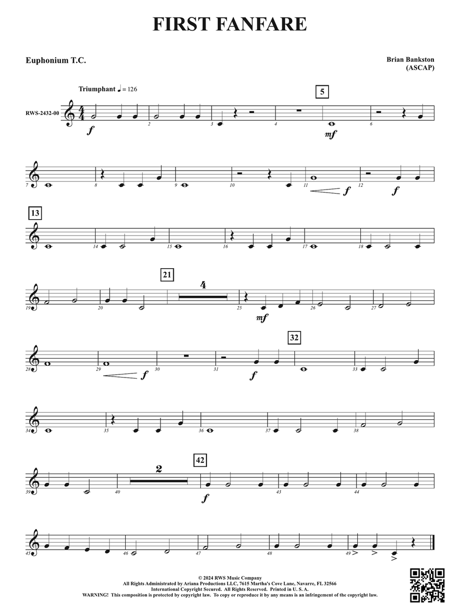 First Fanfare: Baritone T.C. Baritone Horn TC scores gallery preview page 1