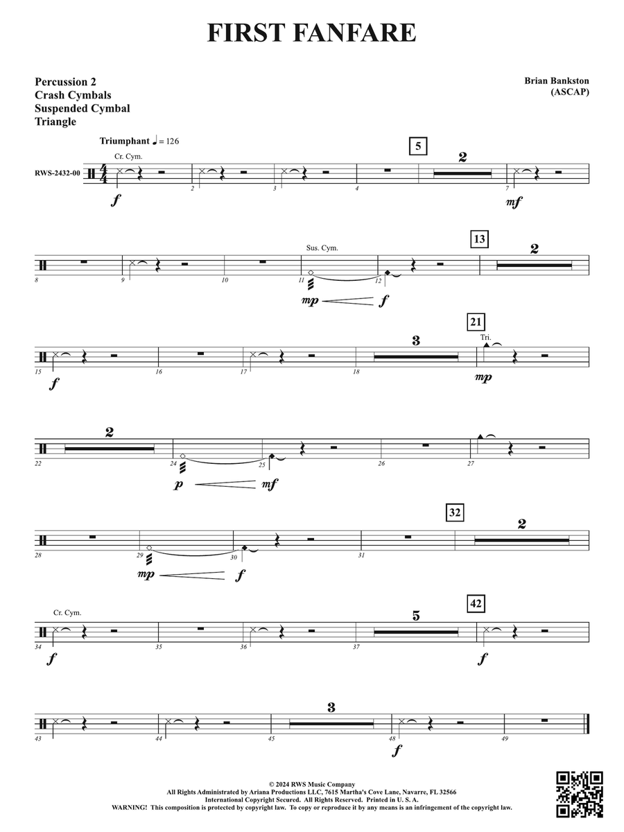 First Fanfare: 2nd Percussion Percussion scores gallery preview page 1