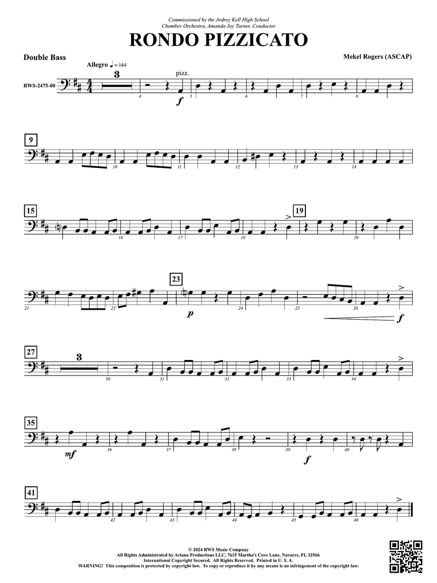 Rondo Pizzicato: String Bass Double Bass scores gallery preview page 1
