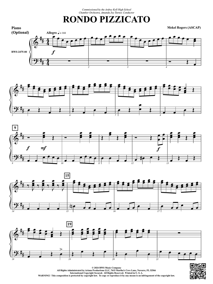 Rondo Pizzicato: Piano Accompaniment Piano Accompaniment scores gallery preview page 1