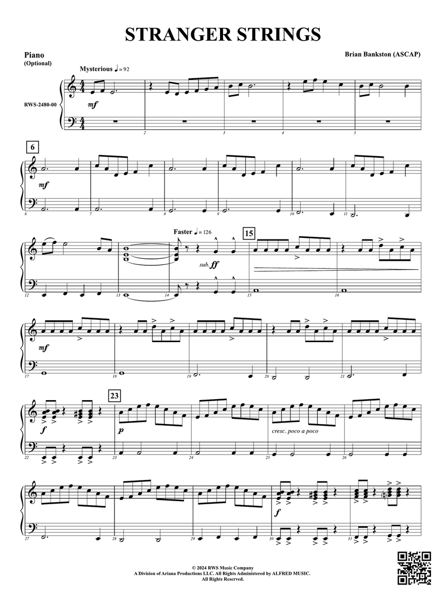Stranger Strings: Piano Accompaniment Piano Accompaniment scores gallery preview page 1