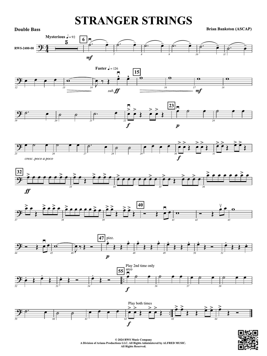 Stranger Strings: String Bass Double Bass scores gallery preview page 1