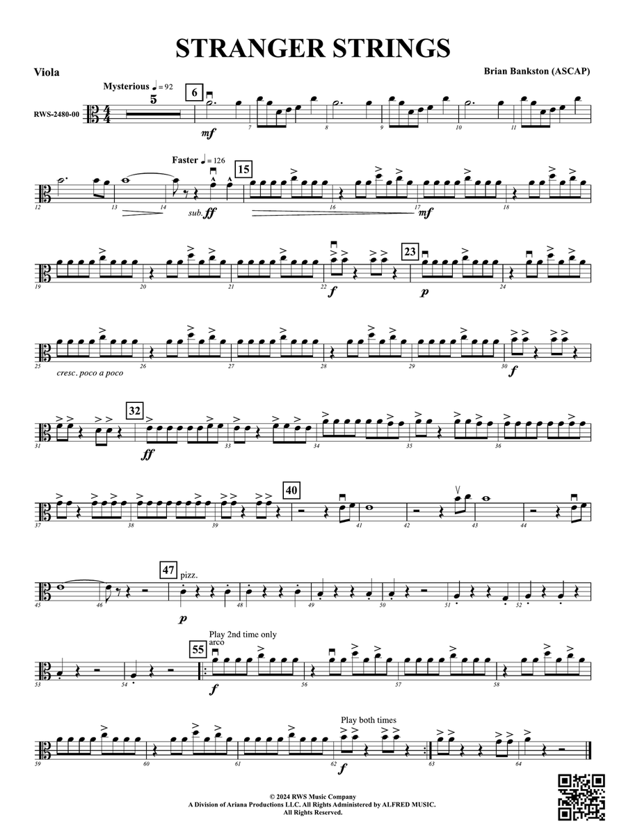 Stranger Strings: Viola Stranger Strings: Viola Part scores gallery preview page 1