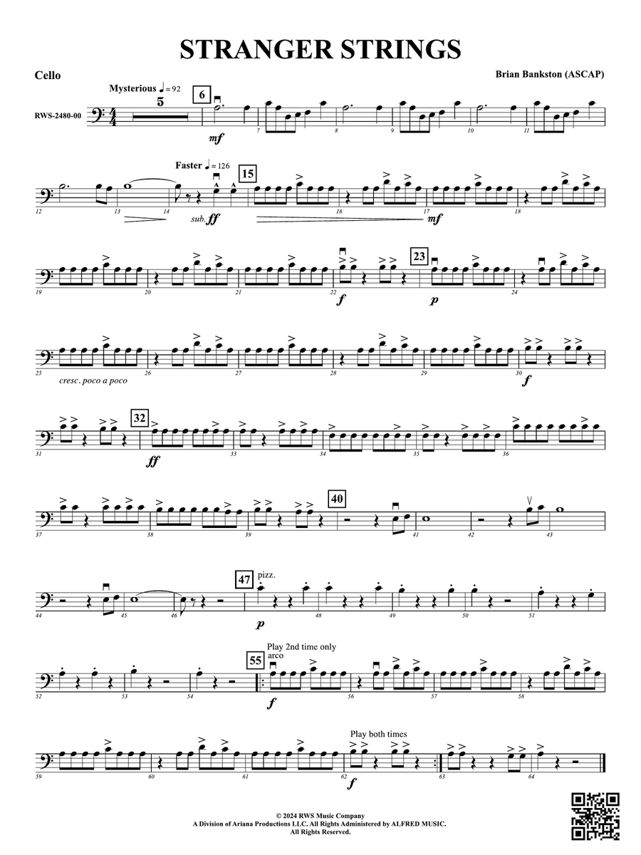 Stranger Strings: Cello Stranger Strings: Cello Part scores gallery preview page 1
