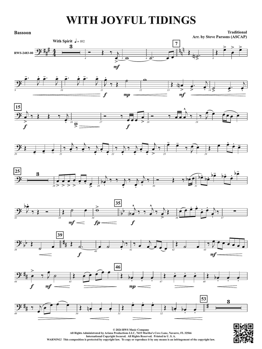 With Joyful Tidings: Bassoon Bassoon scores gallery preview page 1