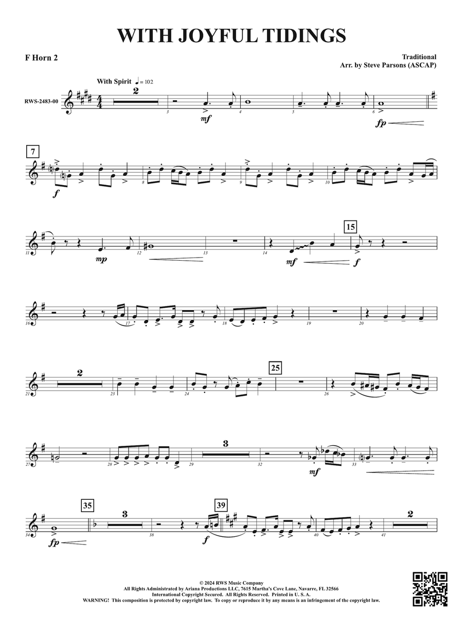 With Joyful Tidings: 2nd F Horn Horn scores gallery preview page 1