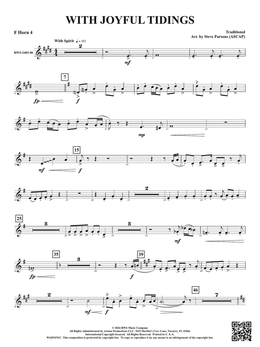 With Joyful Tidings: 4th F Horn Horn scores gallery preview page 1
